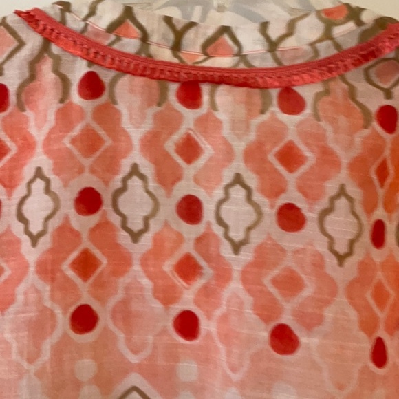 Rafaella Top - Blouse - Tunic LP Polyester Tangerine, Peach, Beige 3/4 Sleeves - Picture 7 of 10